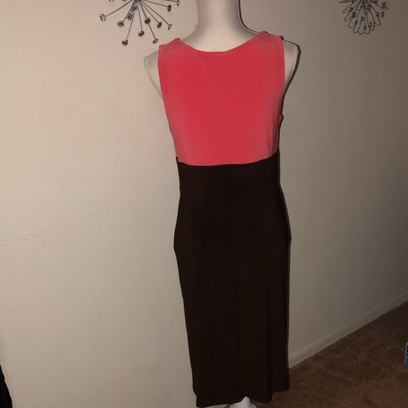 Cute Coral and Brown Dress - Picture 4 of 4